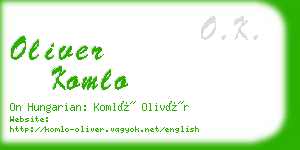 oliver komlo business card